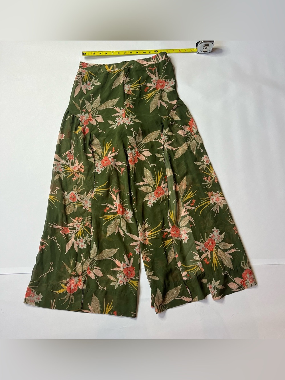 Taylor & Sage Olive Green Floral Maxi Skirt